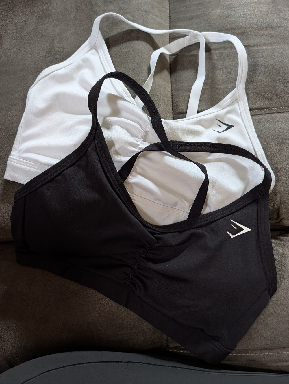 Gymshark Black & White Sports Bra Bundle.